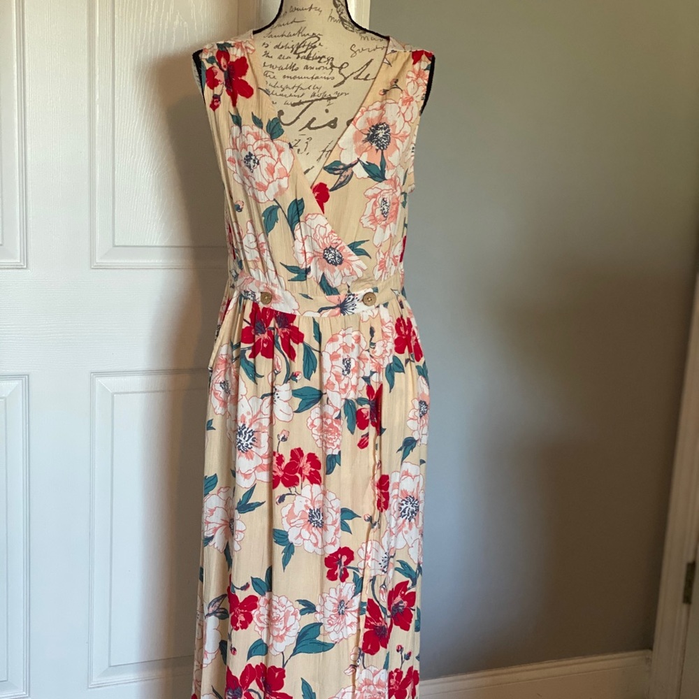 Roxy Floral Summer Wrap Dress, M